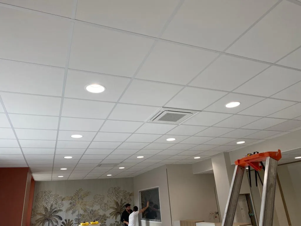 Plafond suspendu de bureaux avec éclairage LED